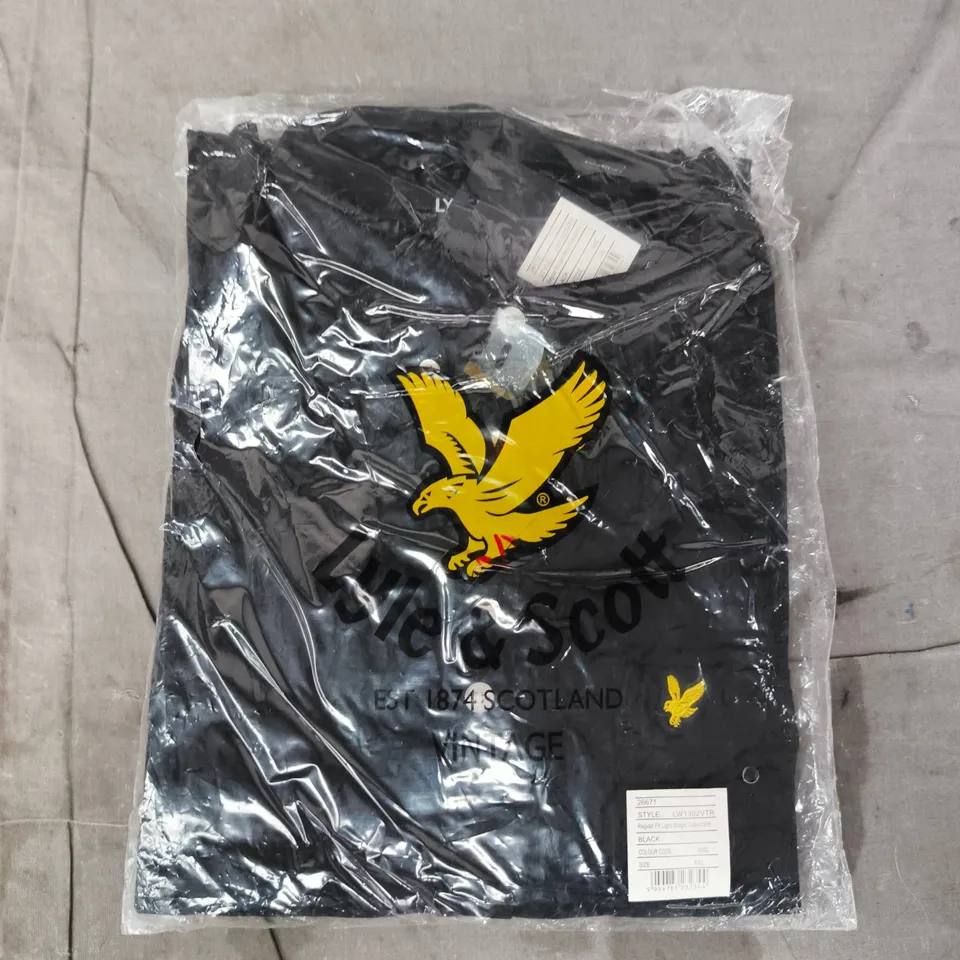 BAGGED LYLE & SCOTT REGULAR FIT LIGHTWEIGHT OXFORD SHIRT IN BLACK SIZE XXL
