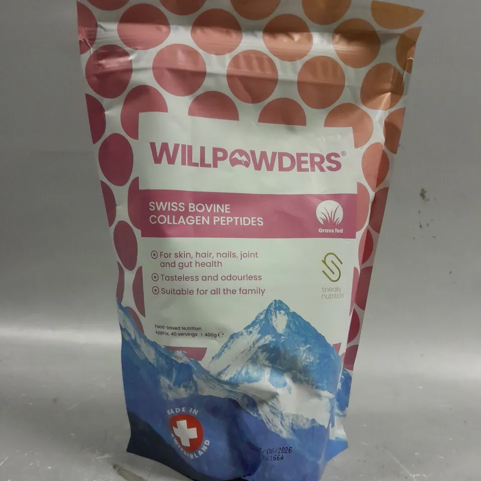 SEALED WILLPOWDERS SWISS BOVINE COLLAGEN PEPTIDES - 400G