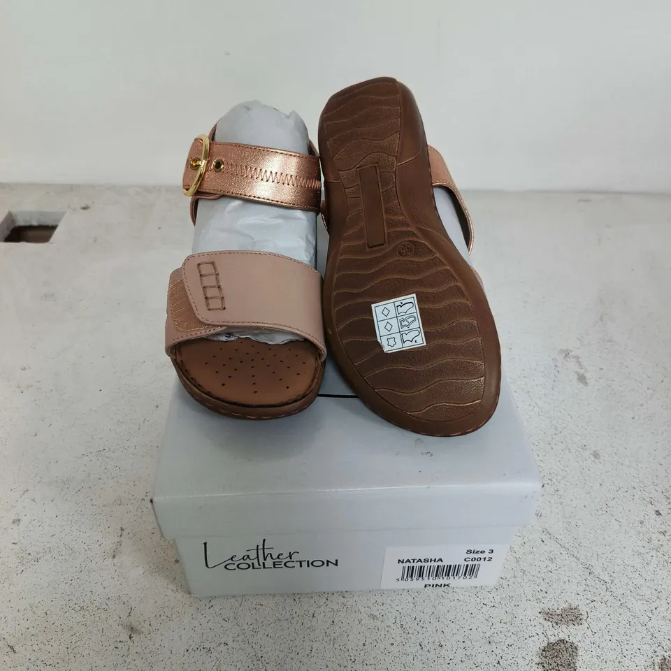 Natasha Leather Collection Pink Sandals – UK Size 3