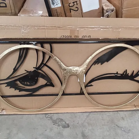 BOXED DECORATIVE METAL WALL ART PIECE - BLACK/GOLD
