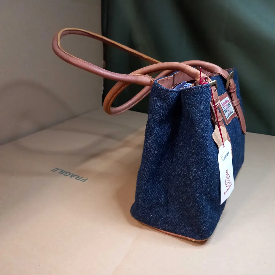 HARRIS TWEED HEATHER/TAN HANDBAG 