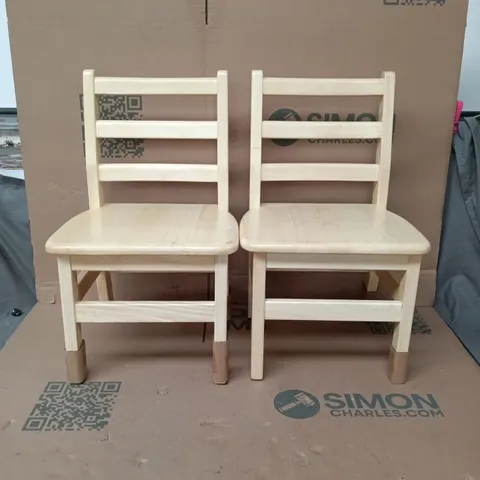 PAIR OF GUIDECRAFT LADDERBACK CHAIRS (12") 