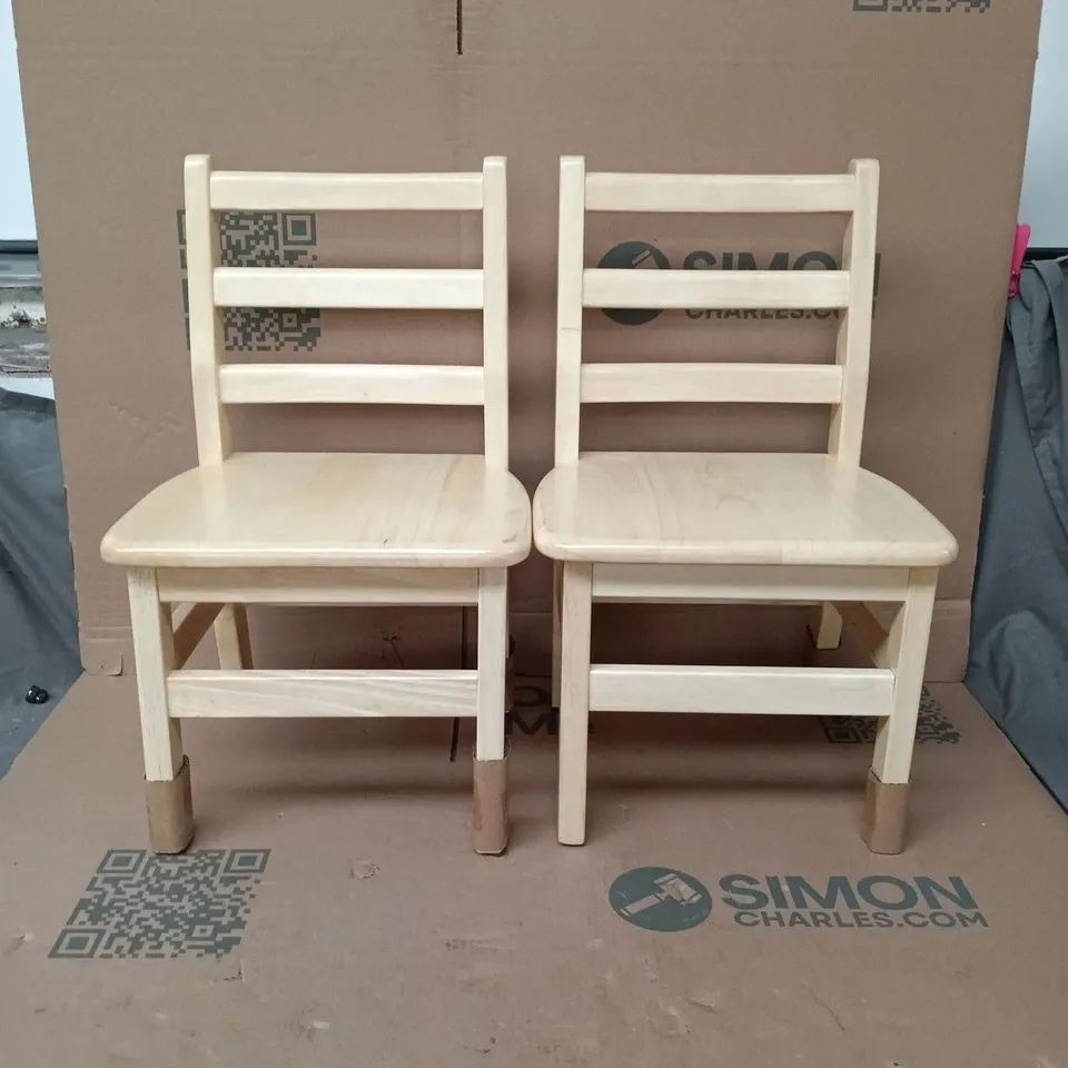 PAIR OF GUIDECRAFT LADDERBACK CHAIRS (12") 