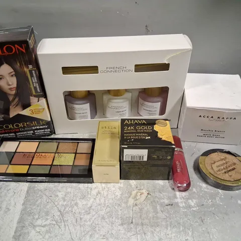 APPROXIMATELY 15 ASSORTED COSMETYICS PRODUCTS TO INCLUDE; FCUK, REVOLUTION, MAX FACTOR AND REVLON