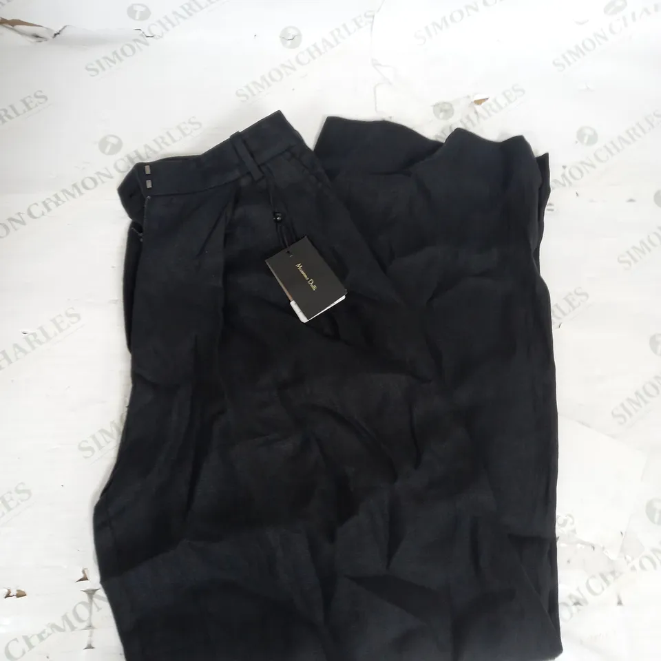 MASSIMO DUTTI PLEATED BAGGY TROUSERS IN BLACK SIZE 8