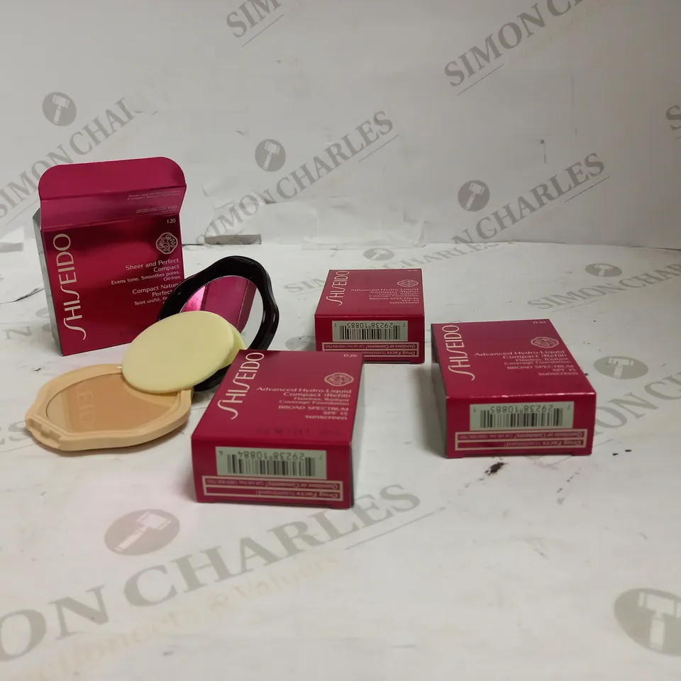 BOXED LOT OF APPROX 4 SHESEIDO ASSORTED COMPACT REFILS
