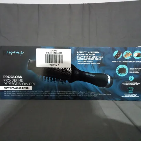 BOXED REVAMP PROGLOSS PRO DEFINE PERFECT BLOW DRY PROFESSIONAL VOLUME AND SHINE AIR STYLER