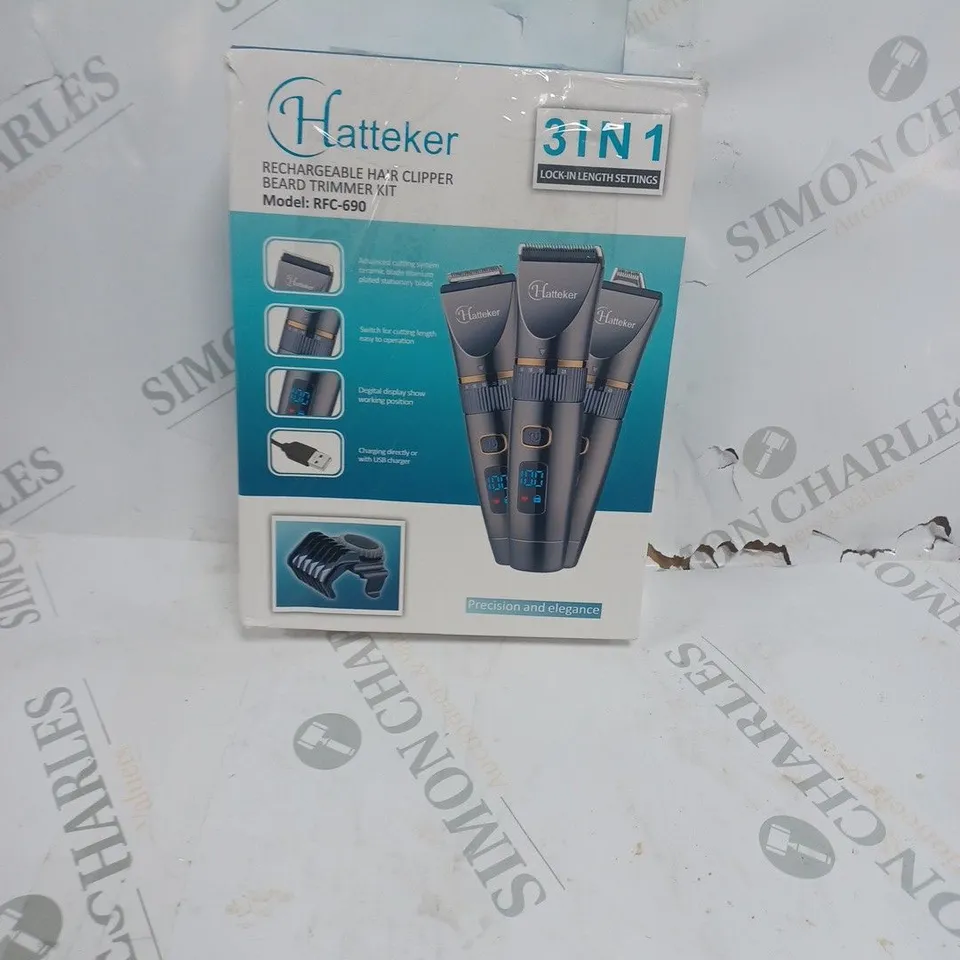 BOXED HATTEKER 3 IN 1 RECHARGEABLE HAIR AND BEARD CLIPPER