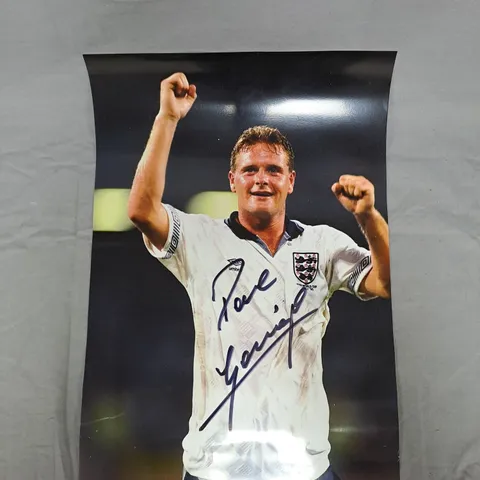 AUTOGRAPHED ENGLAND FOOTBALL POSTER – PAUL GASCOIGNE