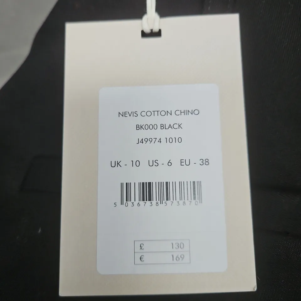 JIGSAW NEVIS COTTON CHINO TROUSERS – BLACK, UK 10
