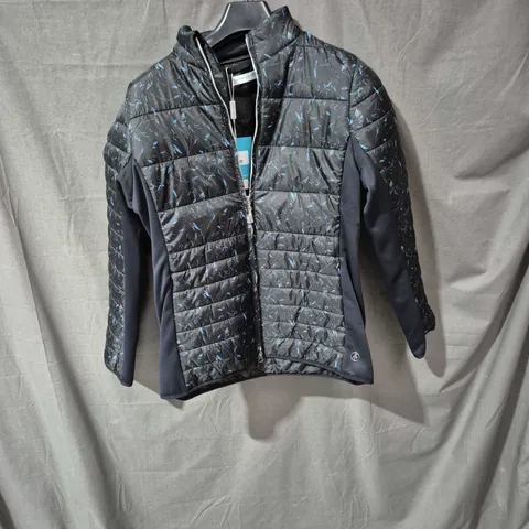 GREEN LAMB THERMO WINDBREAKER JACKET – WOMEN'S UK 12, BLACK WITH BLUE ACCENTS