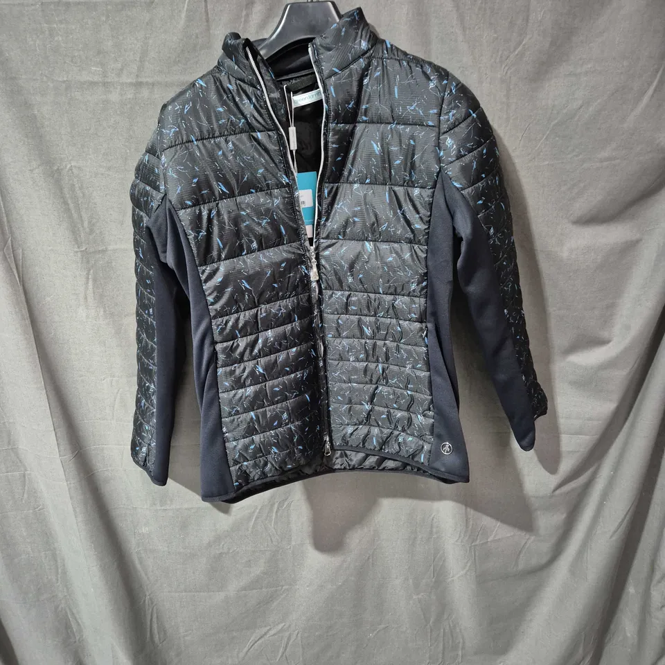 GREEN LAMB THERMO WINDBREAKER JACKET – WOMEN'S UK 12, BLACK WITH BLUE ACCENTS