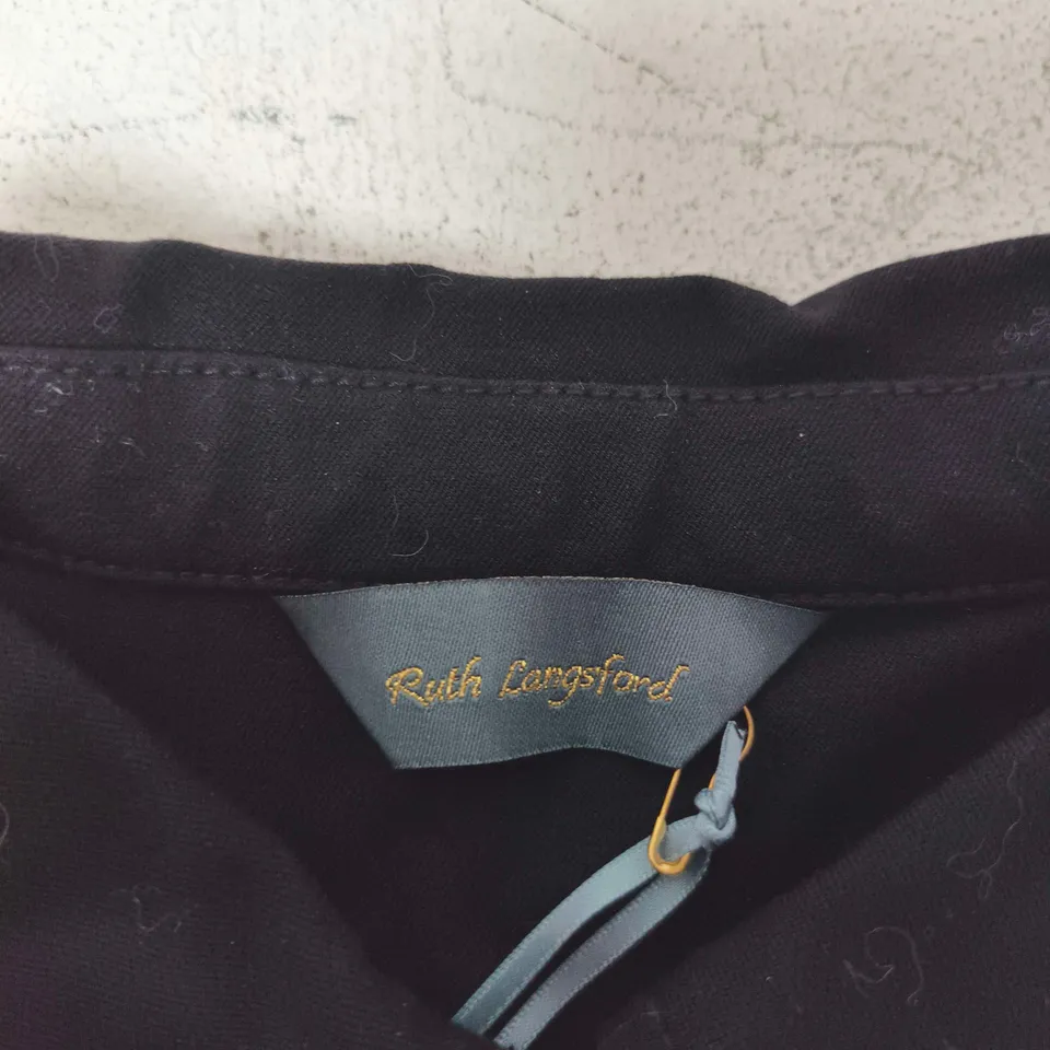 RUTH LANGFORD FASHION BLACK JACKET, BUTTON FRONT UK 16