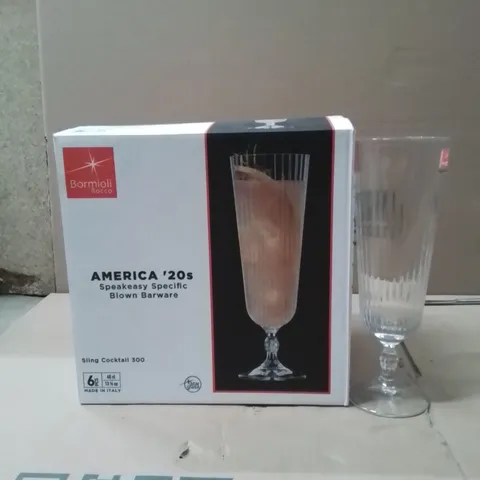 BOXED BORMIOLI SLING COCKTAIL 300 GLASSES 40CL APPROXIMATELY 6
