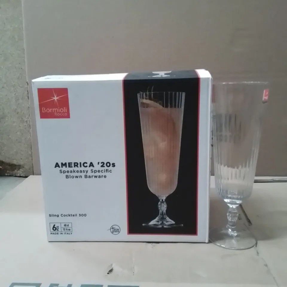 BOXED BORMIOLI SLING COCKTAIL 300 GLASSES 40CL APPROXIMATELY 6