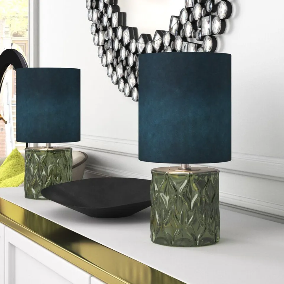 DARRELL 30CM TABLE LAMP BASE COLOUR GREEN SHADE 