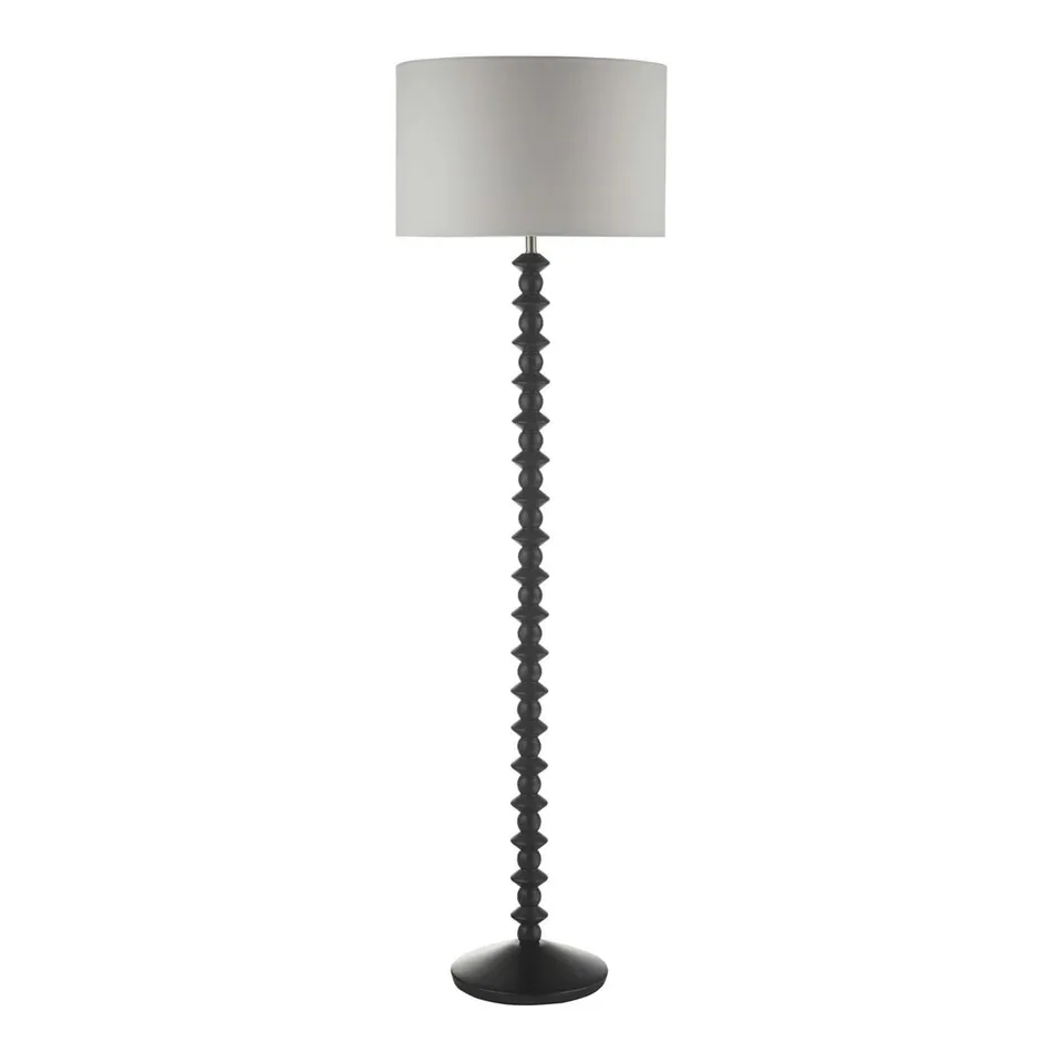 BOXED HILLA 138CM BLACK TRADITIONAL FLOOR LAMP 