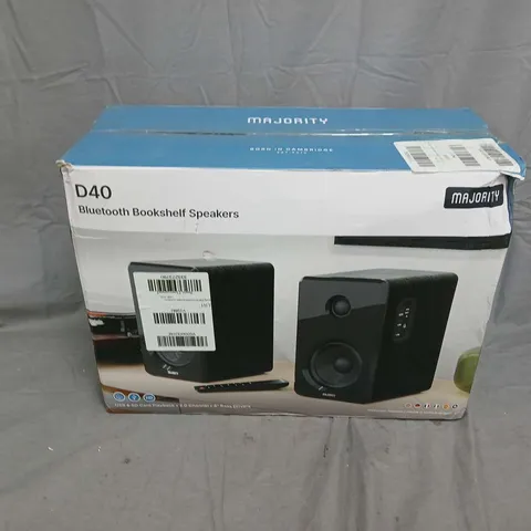 BOXED MAJORITY D40 BLUETOOTH BOOKSHELF SPEAKERS (PAIR)