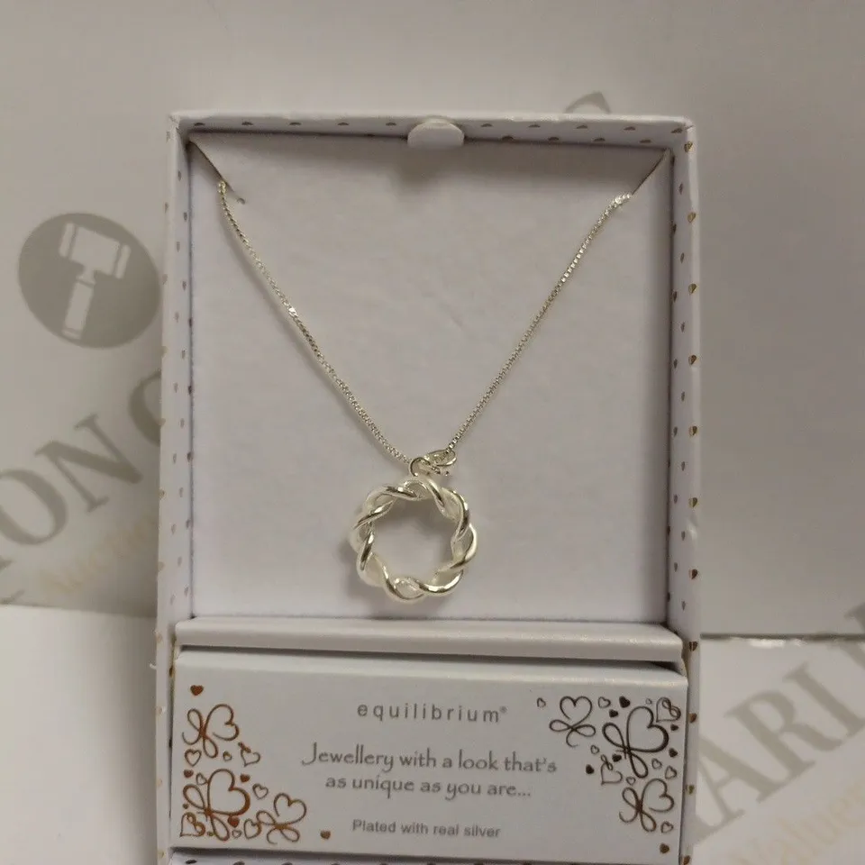 BOXED EQUILIBRIUM SILVER EFFECT NECKLACE