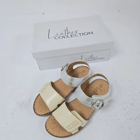 NATASHA LEATHER COLLECTION BEIGE SANDALS – SIZE 5 