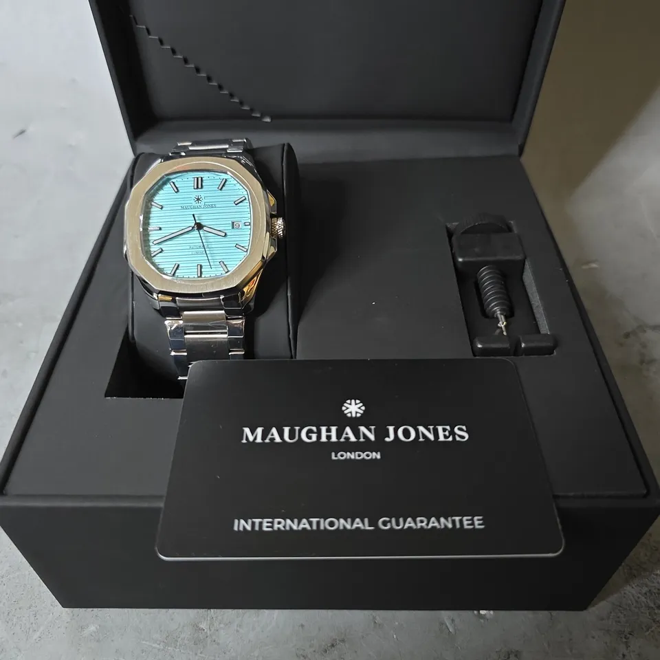 BOXED MAUGHAN JONES LUMINEX - AQUA BLUE WATCH
