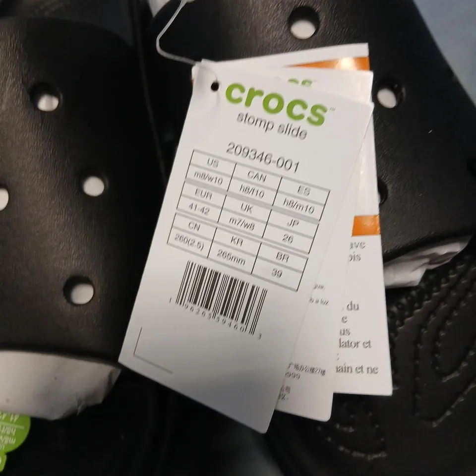 CROCS X ALDO STOMP BLACK PLATFORM SLIP-ON SANDALS