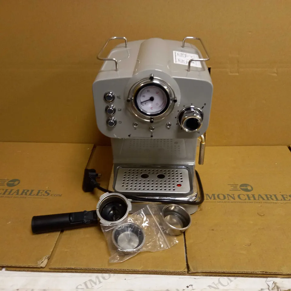 SWAN RETRO PUMP ESPRESSO COFFEE MACHINE - GREY