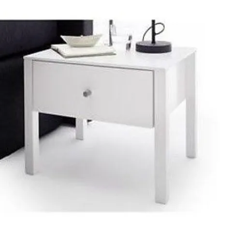 BOXED NOLA4 3-DRAWER NIGHT STAND - WHITE HIGH GLOSS (1 BOX)