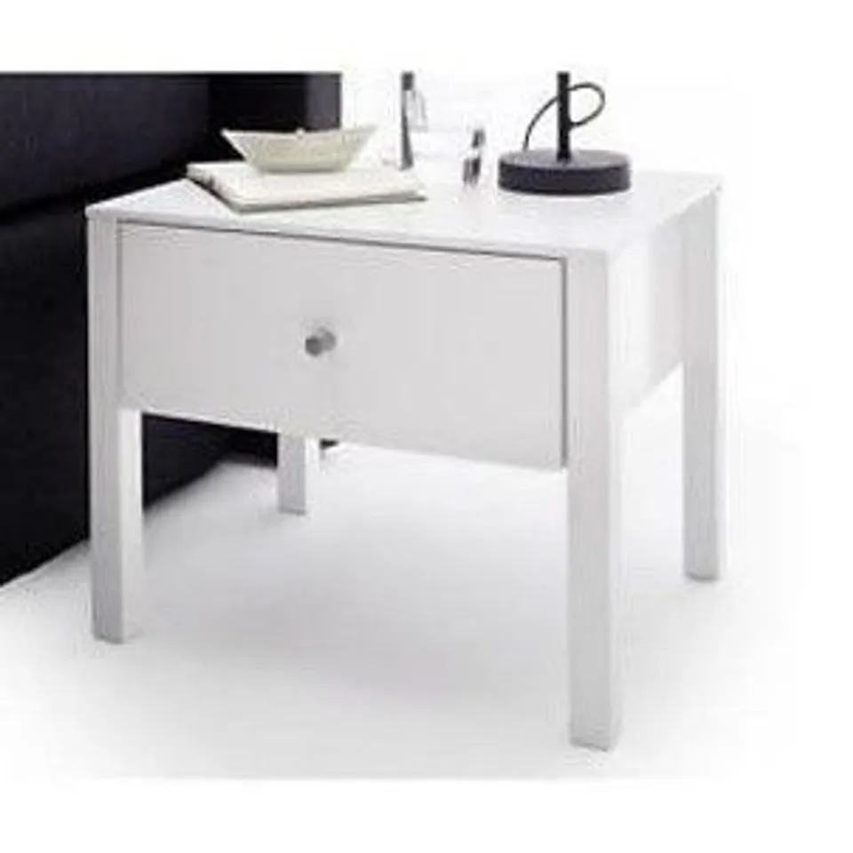 BOXED NOLA4 3-DRAWER NIGHT STAND - WHITE HIGH GLOSS (1 BOX)