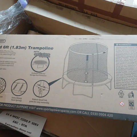 BOXED SPORTSPOWER 6FT EASI-STORE TRAMPOLINE WITH FLIP- PAD