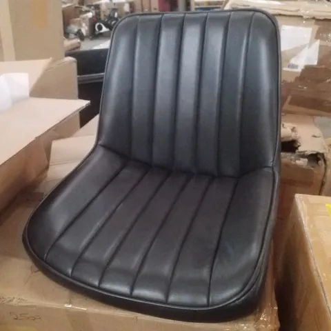 BOXED LEATHER DINING CHAIRS (SET OF 2) - BLACK (1 BOX)