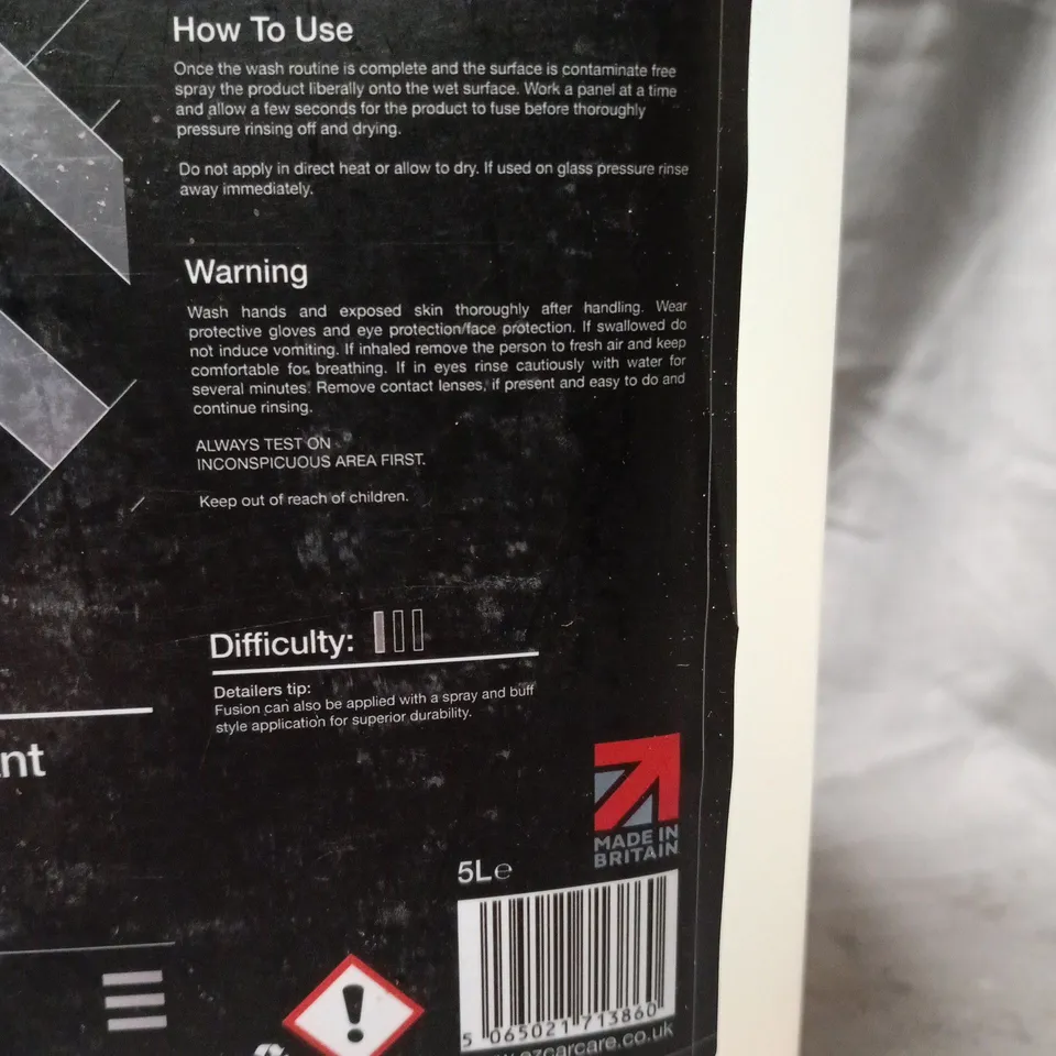 EZ CAR CARE FUSION ULTRA HYDROPHOBIC SPRAY SEALANT – 5L