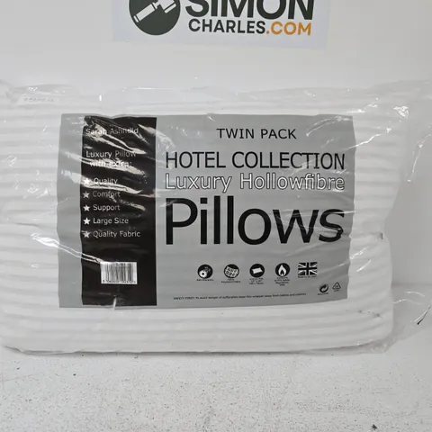 TWIN PACK HOTEL COLLECTION LUXURY HOLLOWFIBRE PILLOWS