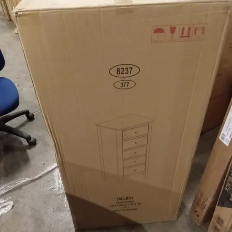 BOXED TALLBOY 5 DRAWER CHEST