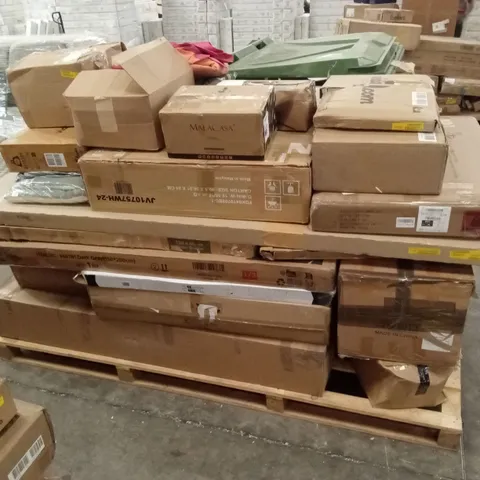 PALLET OF ASSORTED INCOMPLETE FLATPACK FURNITURE PARTS AND PIECES 