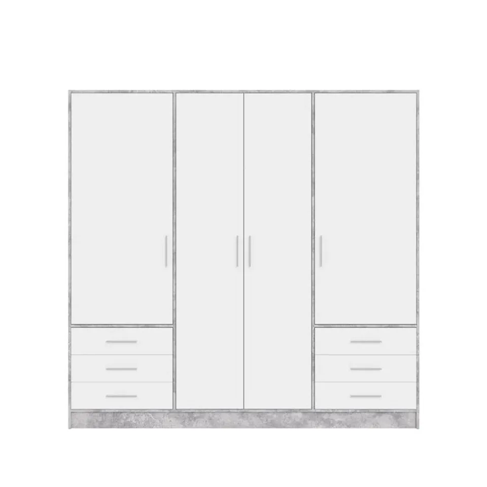 BOXED INGRAM 4 DOOR MANUFACTURED WOODEN WARDROBE (6 BOXES)