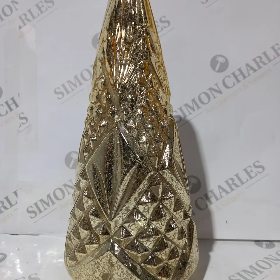 ALISON CORK ROTATING LIGHT MERCURY CUT GLASS DECORATION - CHAMPAGNE GOLD TREE