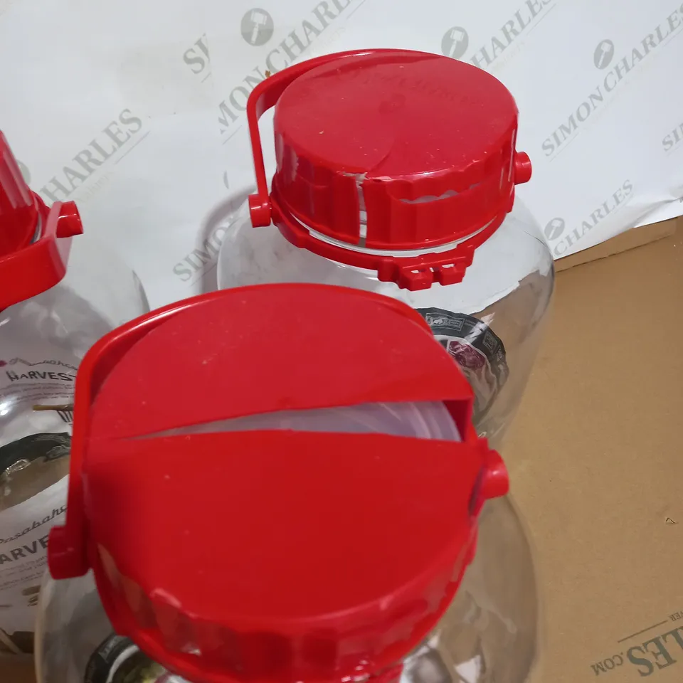 LOT OF 3 PASABAHCE HARVEST LARGE GLASS JARS