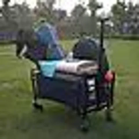 BOXED FOLDING CAMPING TROLLEY, BLUE (1 BOX)