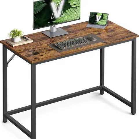 VASAGLE COMPUTER DESK, 50×100×75 CM, SIMPLE ASSEMBLY, RUSTIC BROWN AND BLACK