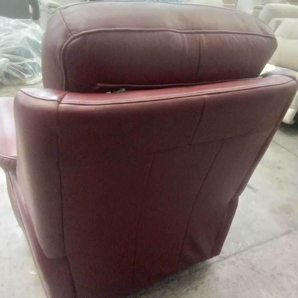 DESIGNER G PLAN MADE KINGSBURY LARGE DUAL ELEVATE CHAIR - CAPRI CLARET LEATHER 