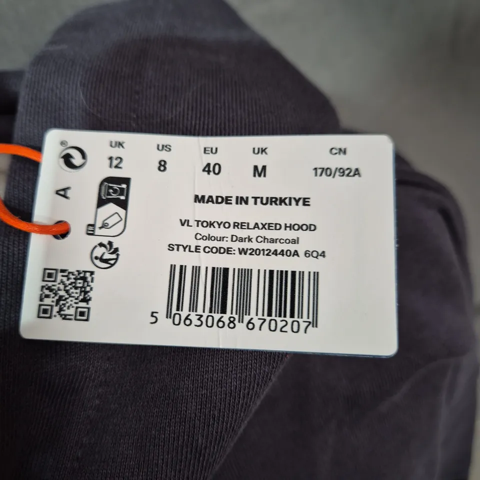 SUPERDRY VL TOKYO RELAXED HOODIE – DARK CHARCOAL, UK 12