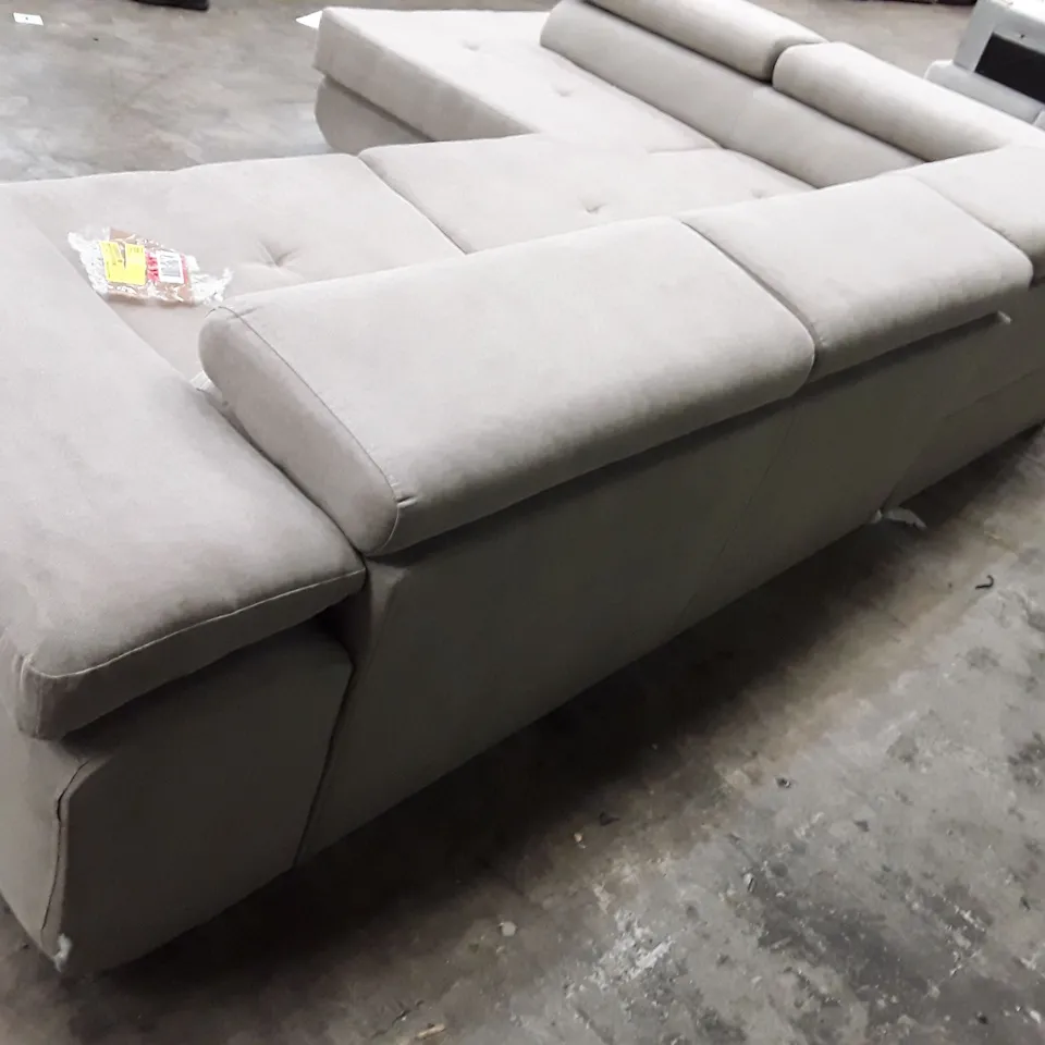 QUALITY DESIGNER FLAVIUS CORNER SOFA BED - GREY FABRIC