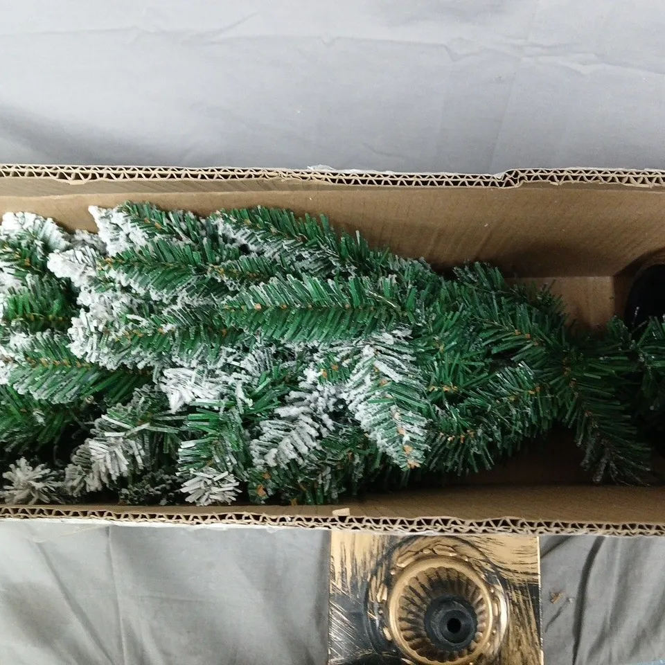 BOXED FROSTED SMALL CHRISTMAS TREE WITH POT AND STAND