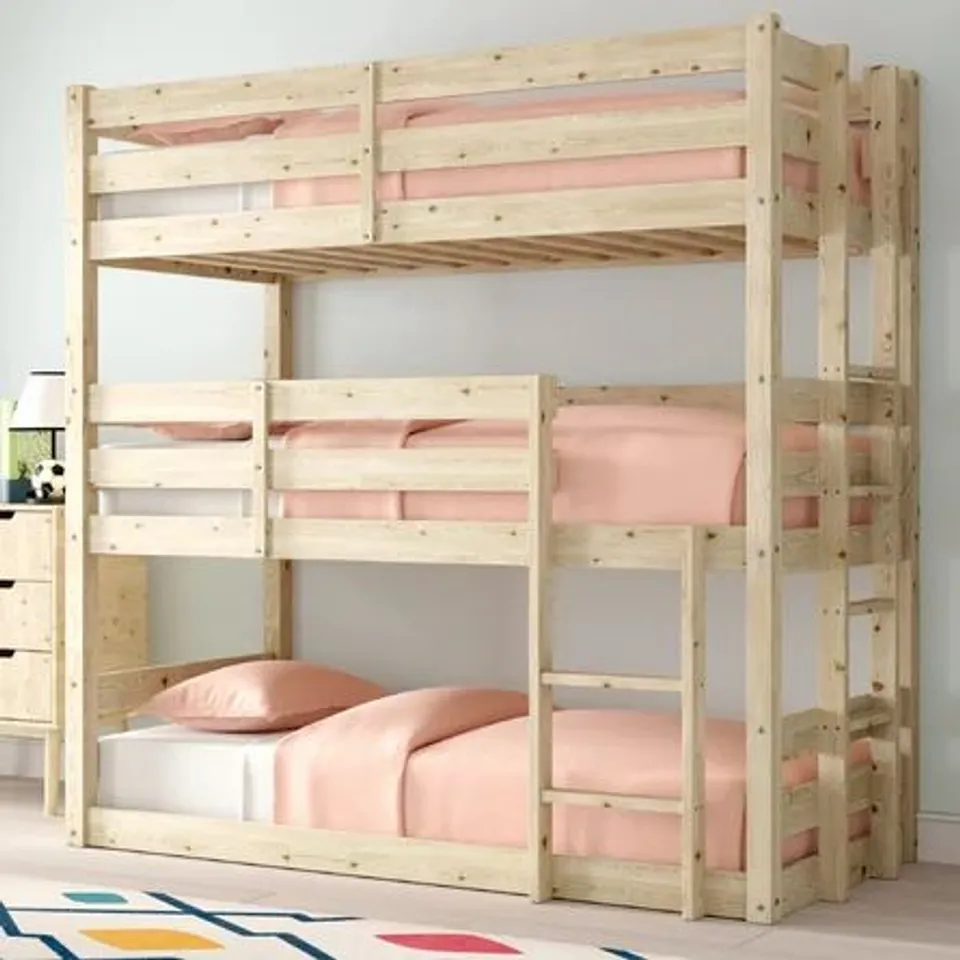 B9XED DERBY SOLID WOOD TRIPLE SLEEPER BUNK BED
