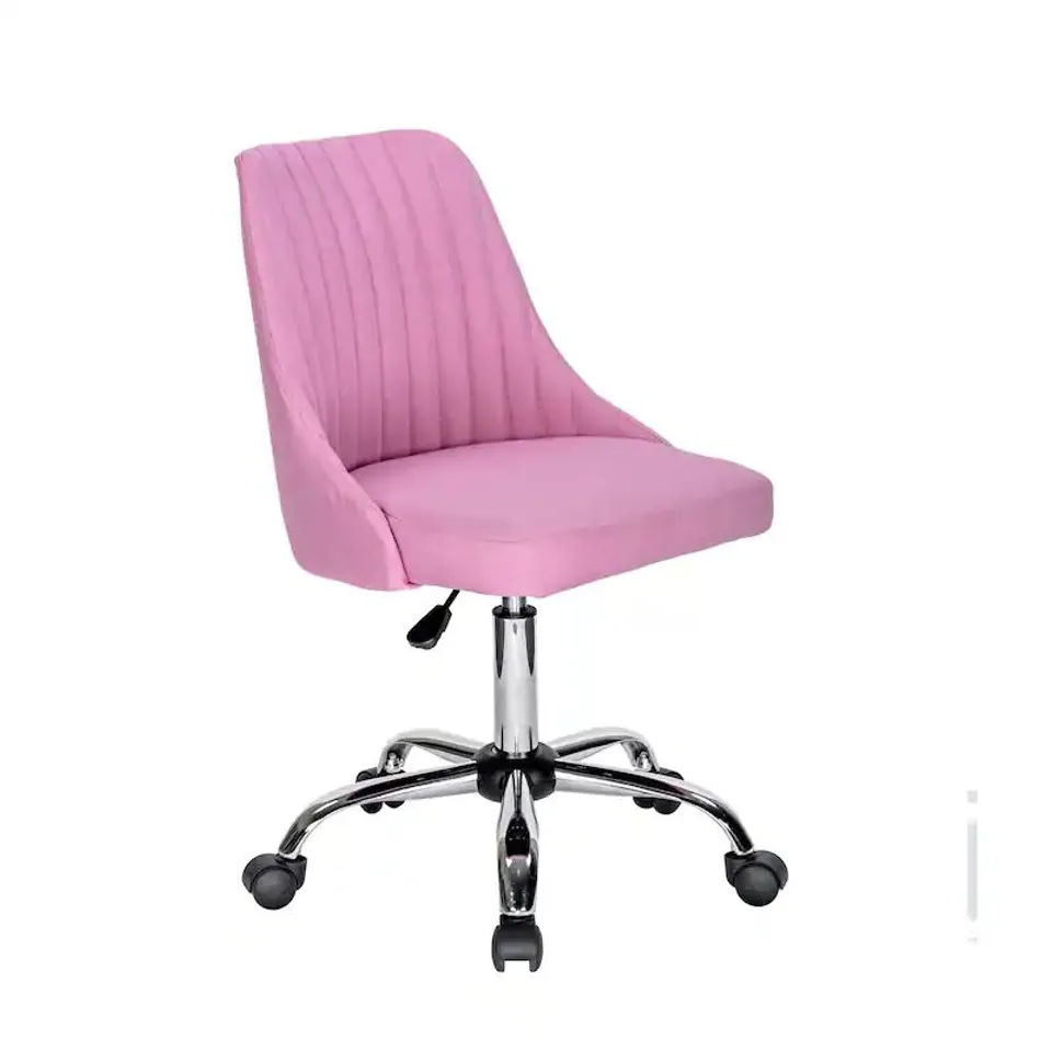 PORTHOS HOME JARVIS FABRIC UPHOLSTERED OFFICE CHAIR WITH CHROME BASE -PINK-