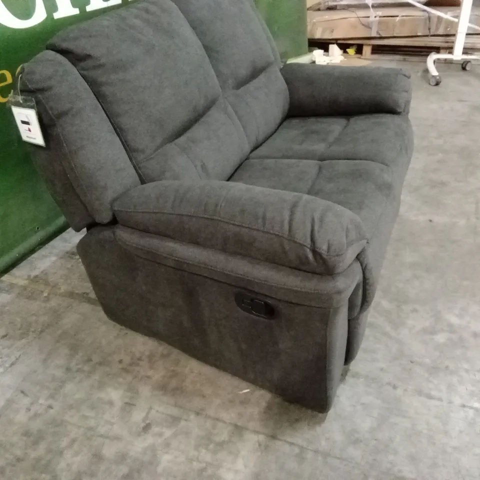 ALBION FABRIC 2 SEATER HIGH BACK MANUAL RECLINER SOFA - CHARCOAL RRP £579