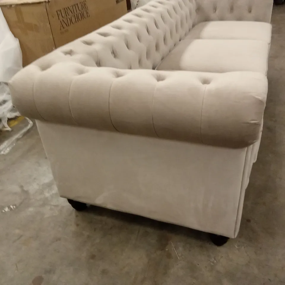 HAMPTON 3 SEATER CHESTERFIELD SOFA, CHAMPAGNE CLASSIC VELVET