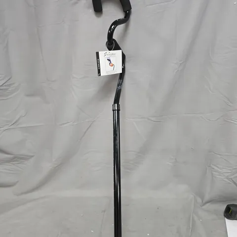 STRONG ARM COMFORT CANE WITH STANDING BASE & LIGHT IN BLACK