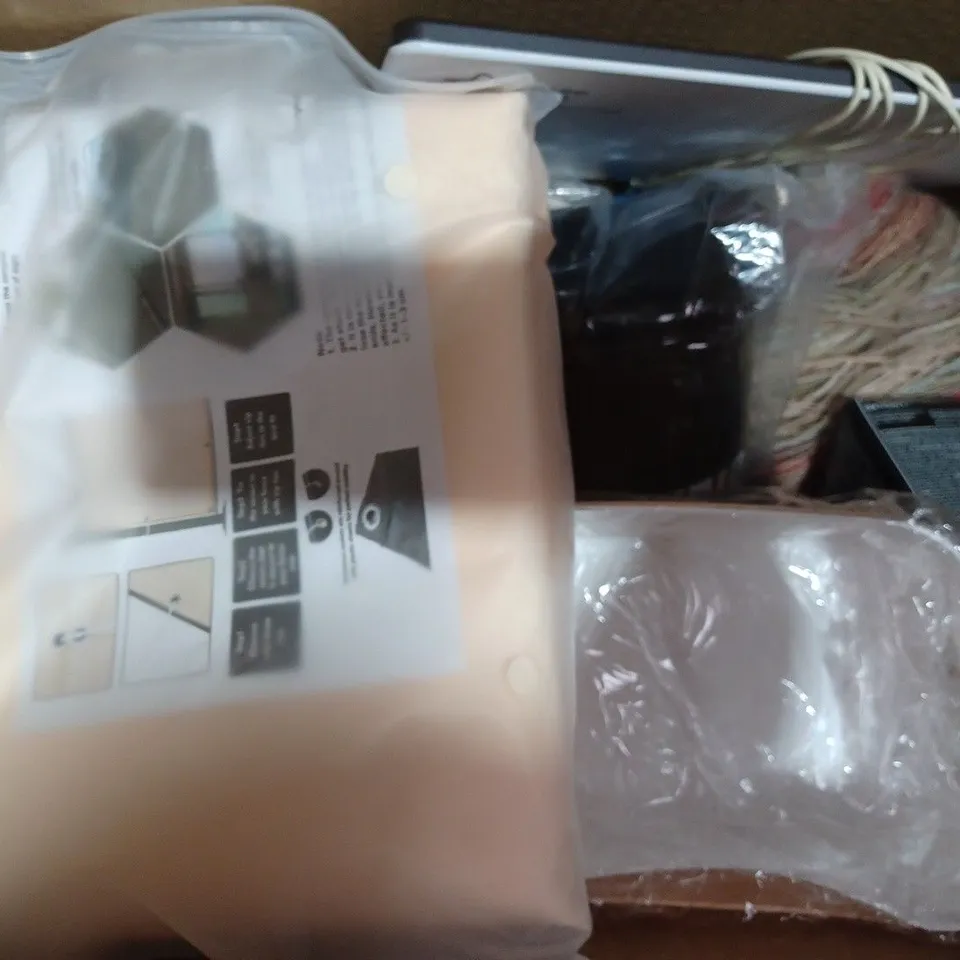 BOX OF APPROXIMATELY 8 ASSORTED HOUSEHOLD ITEMS TO INCLUDE TO MY SON METAL POSTER, BIOHAZARD BODY FLUID SINGLE APPLICATION CLEAN UP KIT, WOODEN FOOT MASSAGER, ETC